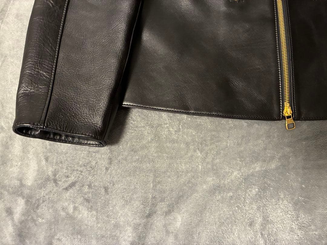 【美品】ダンヒル　カウハイド　GD金具　シングルライダースジャケット