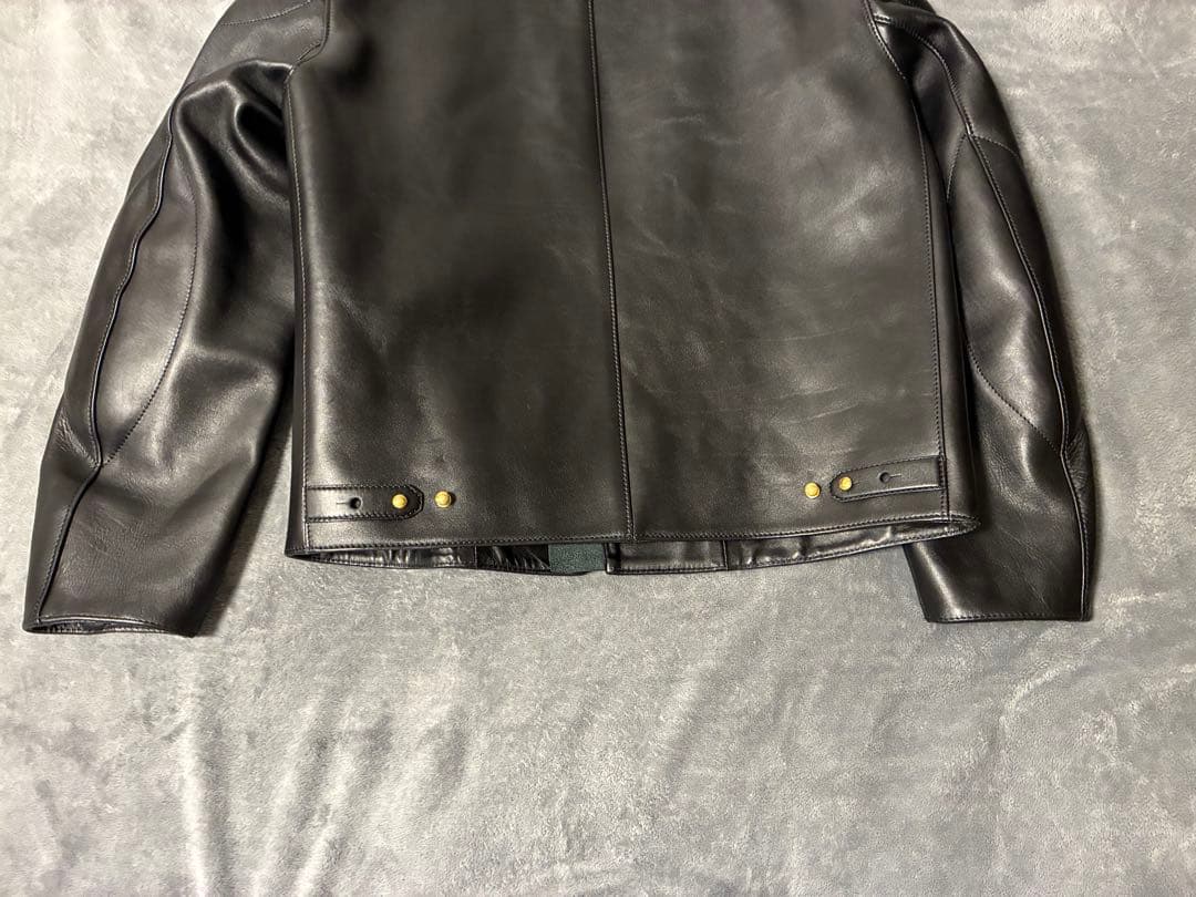 【美品】ダンヒル　カウハイド　GD金具　シングルライダースジャケット