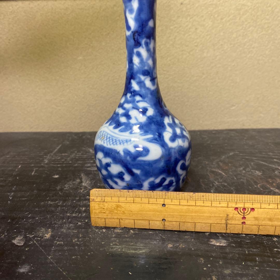 清朝染付徳利　中国古玩