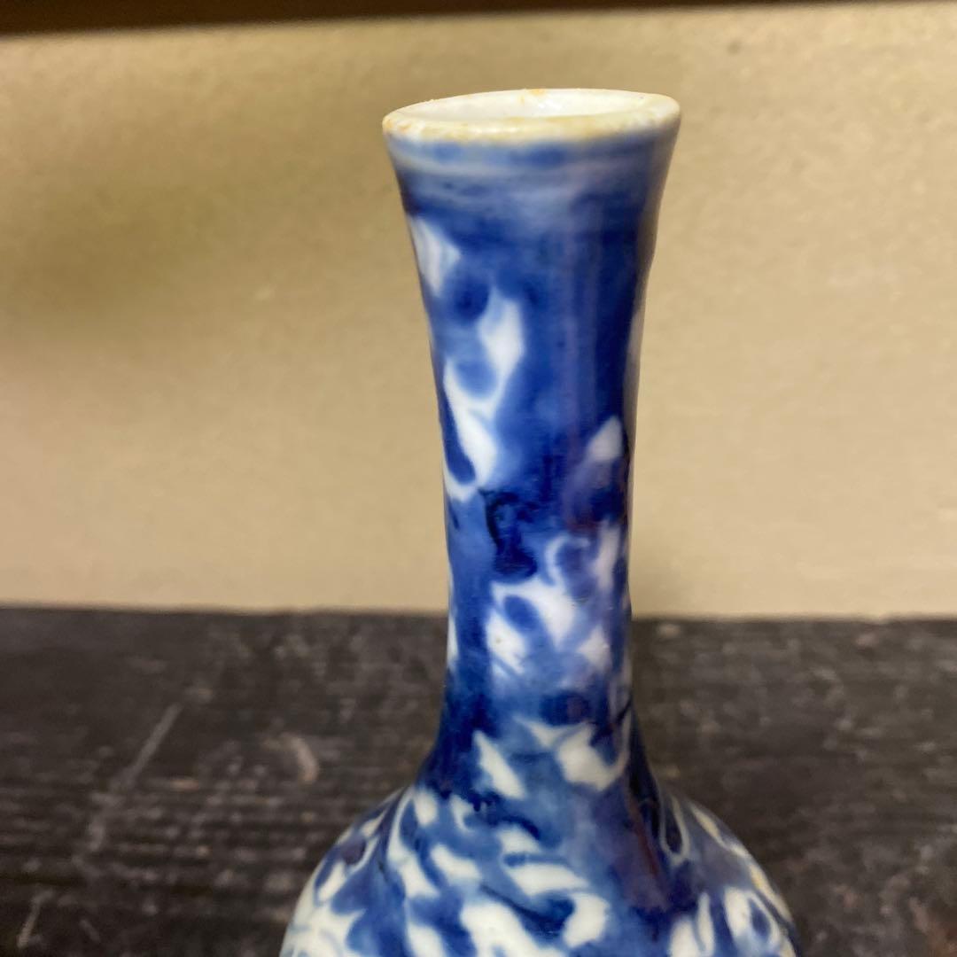 清朝染付徳利　中国古玩