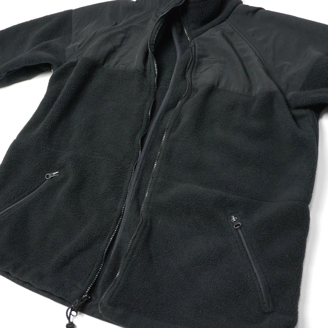 USNミリタリー肉厚ポーラテック300？フリースジャケット黒ブラック米軍 古着M