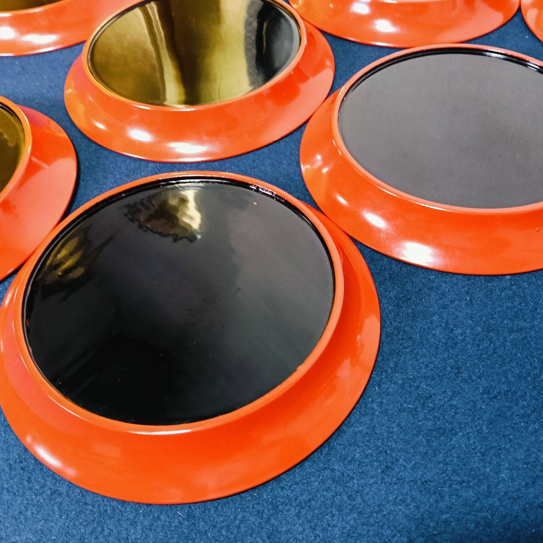 AN15 菓子皿 当時物 10客 木製朱塗 茶道具 懐石 会席