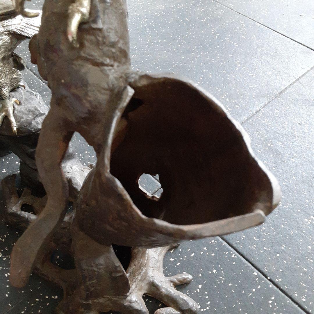 希少珍品　大きな鷲の銅製品置物　金シルバー