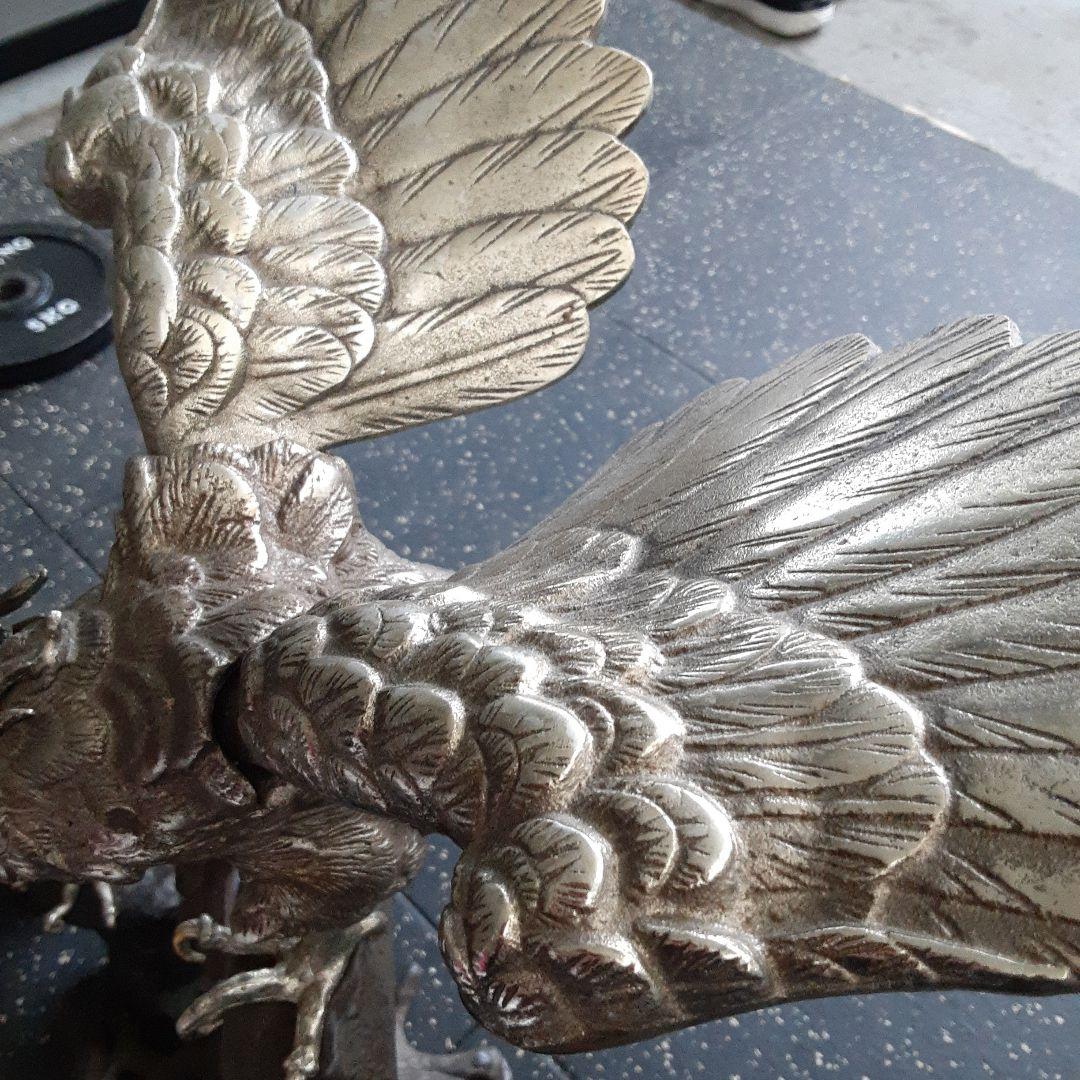 希少珍品　大きな鷲の銅製品置物　金シルバー