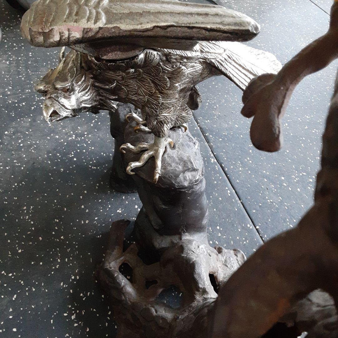 希少珍品　大きな鷲の銅製品置物　金シルバー