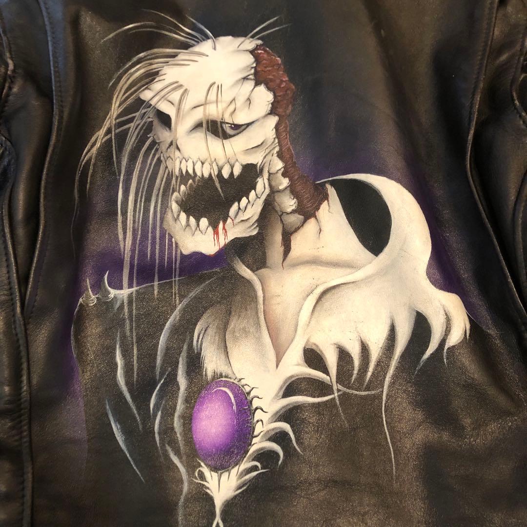 Schott ショットUSAゴーストスカルバックハンドペイントシングルライダース