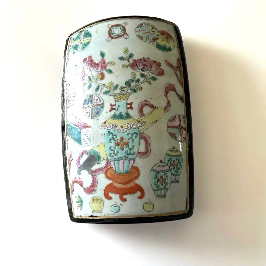 ヴィンテージ中国製漆塗り3段重箱、多彩な花柄