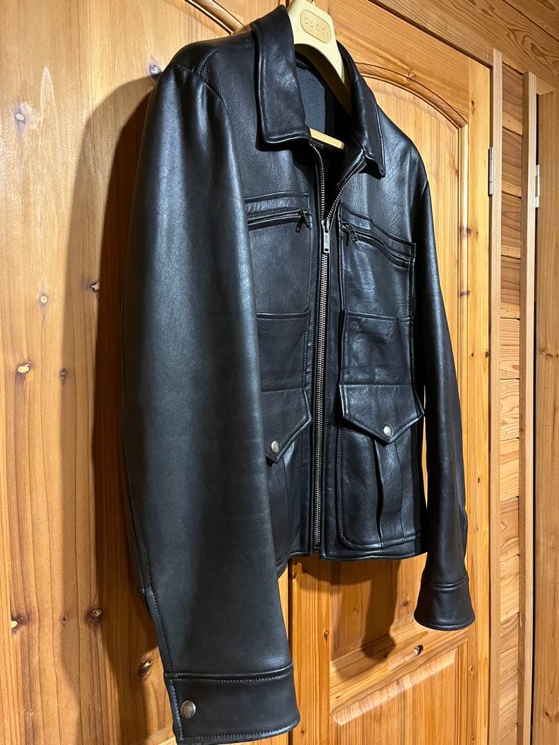 ラルフローレン パープルレーベル レザー ライダースジャケット