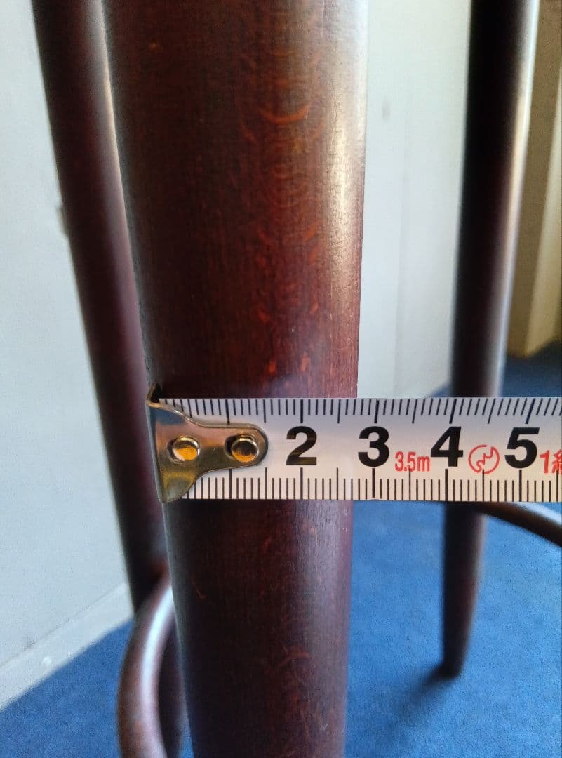 木製バースツール 背もたれ付き 全長約86cm ヴィンテージ