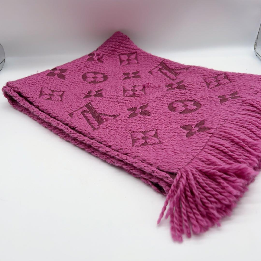 ルイヴィトン エシャルプ ロゴマニ マフラー モノグラム パープル M75503