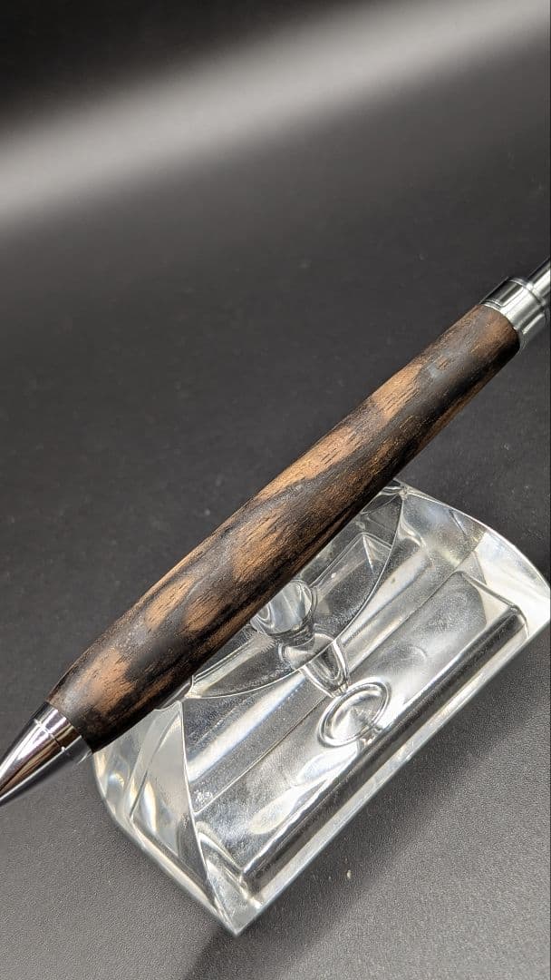 384ペン工房翌檜　極上　黒柿　孔雀杢　木軸シャーペン　ボールペン