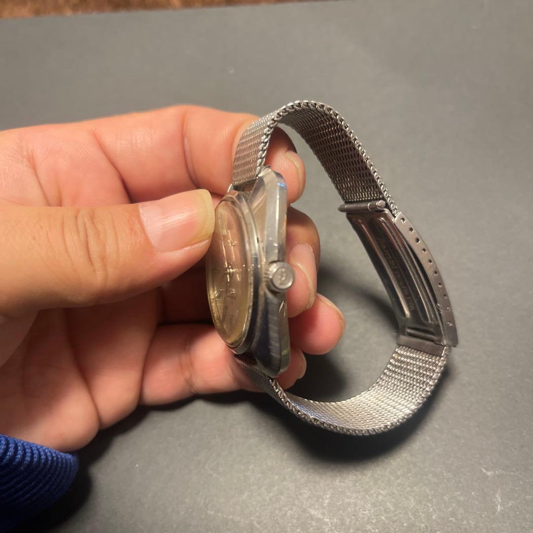 エ*ズ様 SEIKO KS 手巻き時計 シルバー文字盤