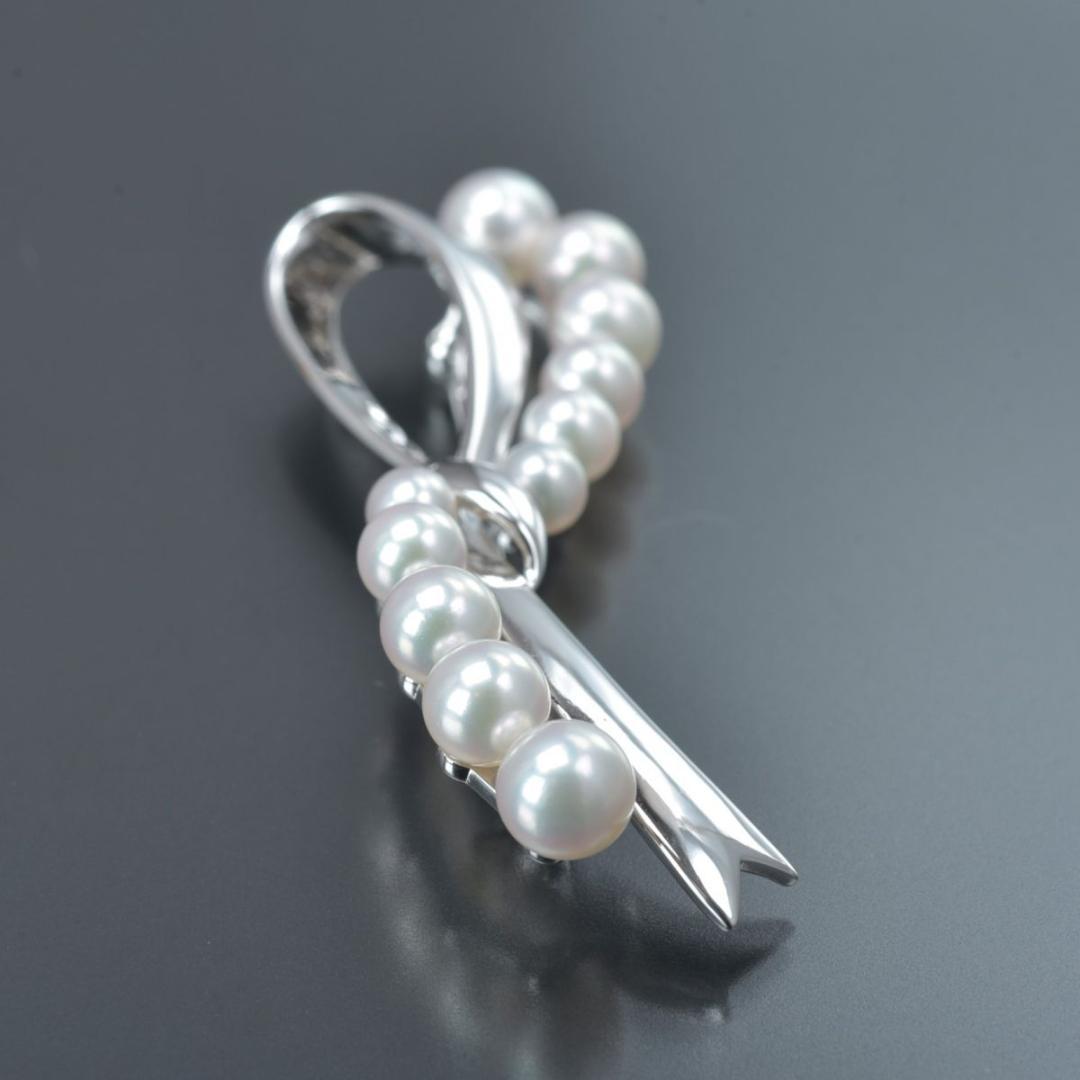 美品 ミキモト アコヤ真珠 ブローチ シルバー S刻印パール約6.4～4.5mm