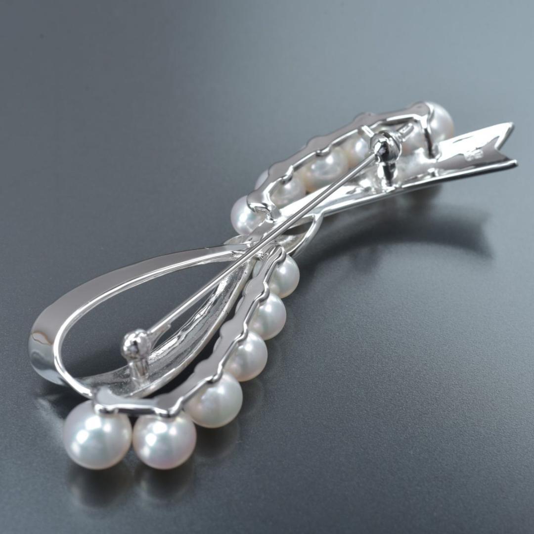 美品 ミキモト アコヤ真珠 ブローチ シルバー S刻印パール約6.4～4.5mm