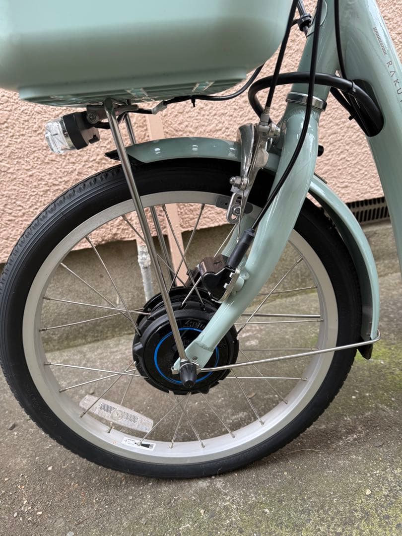 【美品】ブリヂストン ラクットワゴン 電動三輪自転車 充電器付　ミントグリーン