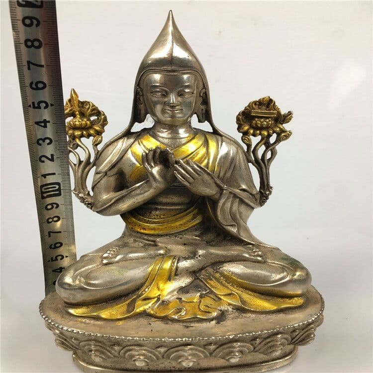 古玩芸品白銅宗喀巴仏像置物インテリア置物