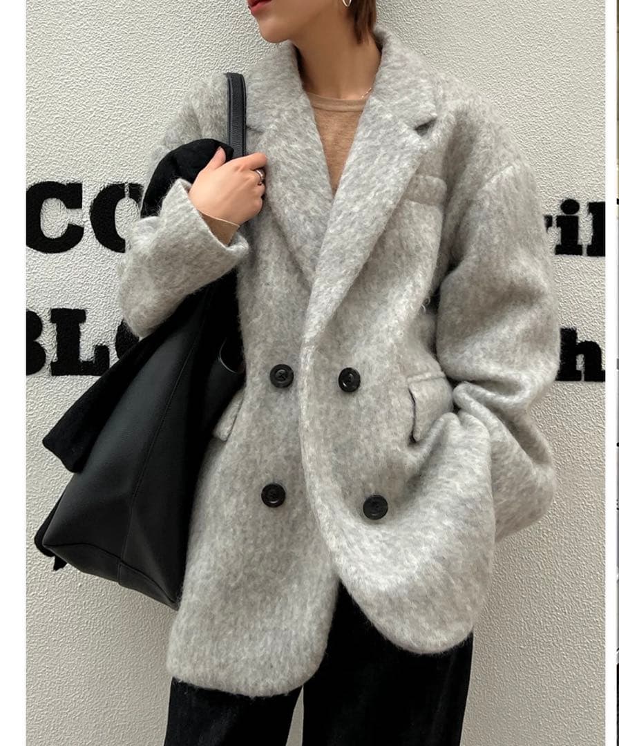 グレー オーバーサイズチェスターコート　ジプソフィア　gypsophila