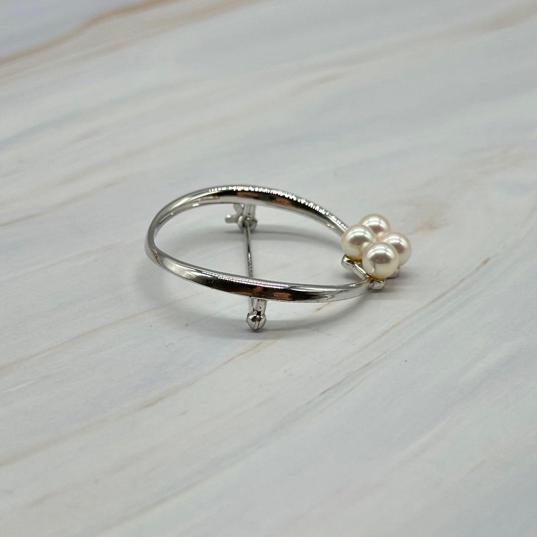 MIKIMOTO ミキモト ブローチ パール アコヤ真珠 サークル シルバー