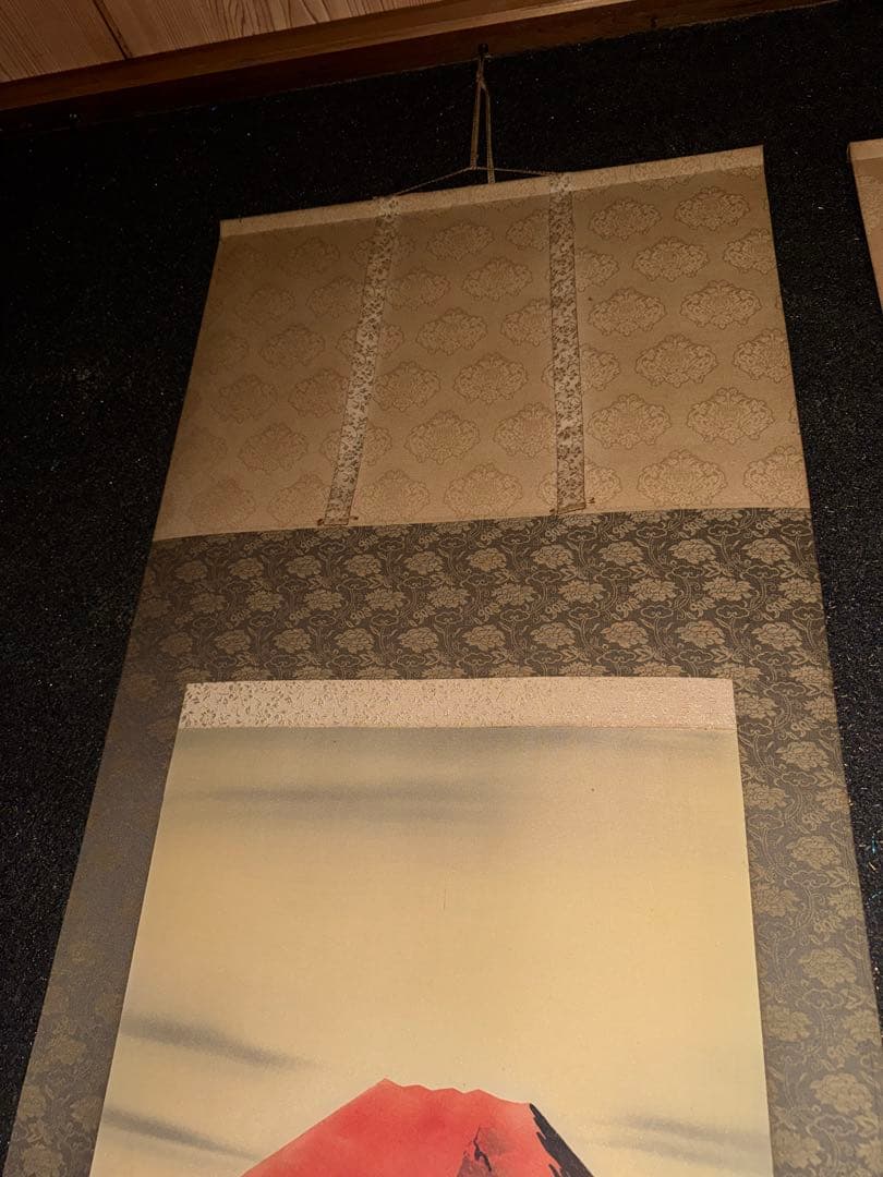 赤富士 掛け軸 / 鶴仙人図 掛け軸 2本セット バラ売り可