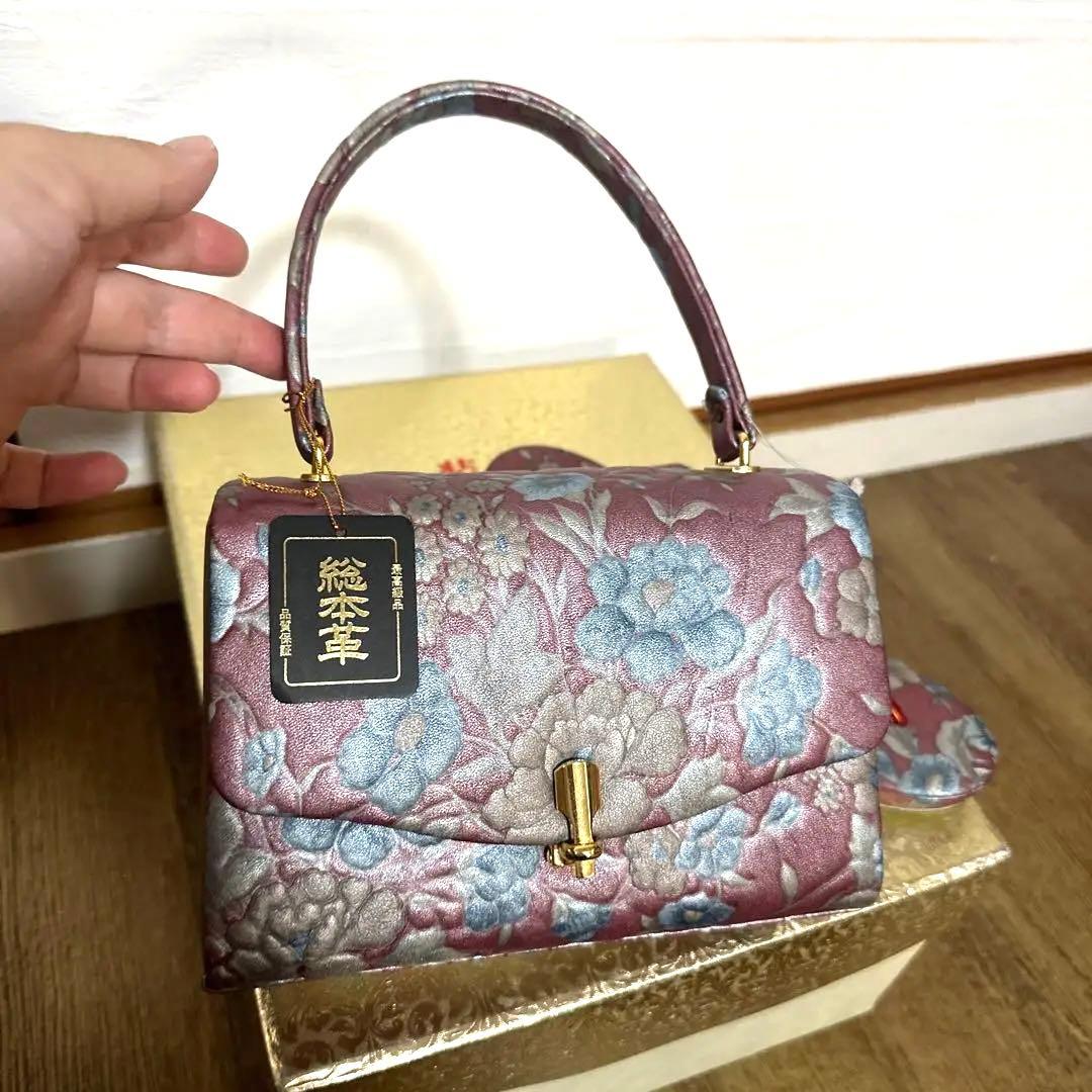 新品 未使用 着物 和装 草履バッグセット 総本革