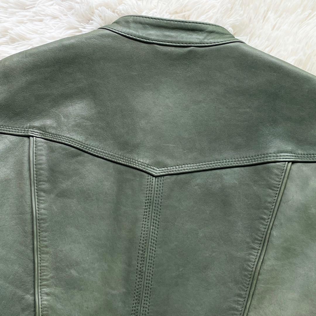 希少カラー ホースハイド シングルライダース CAV-000 モスグリーン