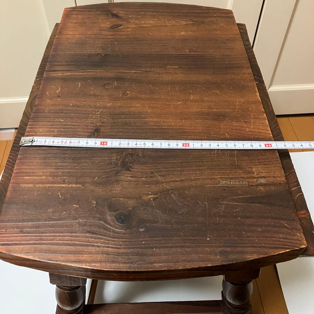 木製折りたたみ式ローテーブル　アンティークコーヒーテーブルバタフライ机楕円机