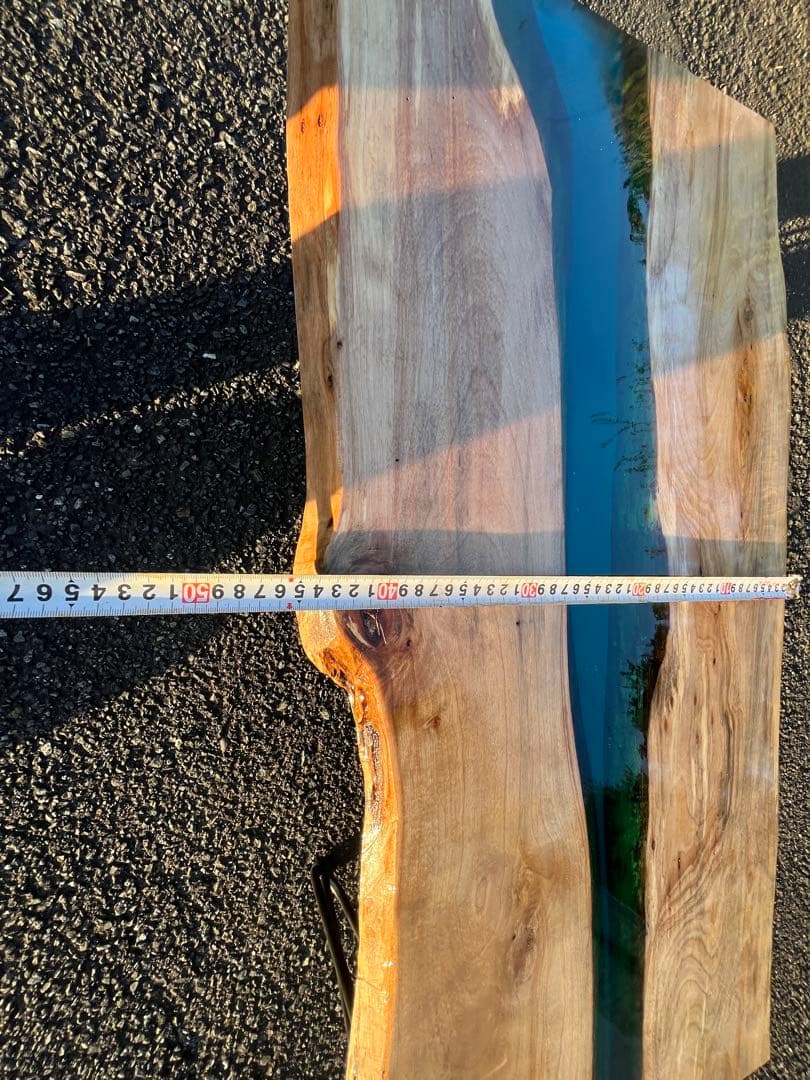 【クルミ】おしゃれ　ローテーブル レジンテーブル　リバーテーブル