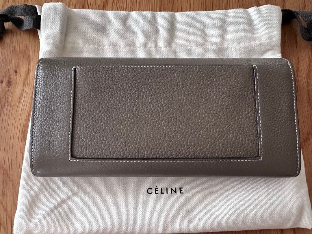 CÉLINE グレー 二つ折り長財布 保存袋付き
