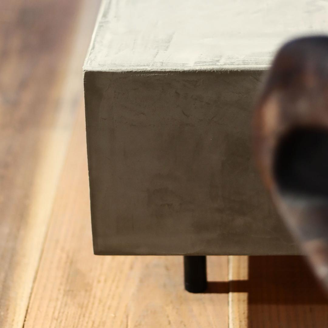 オーダー専用｜160cm｜ライトグレー｜テレビボード｜薄塗りモルタル