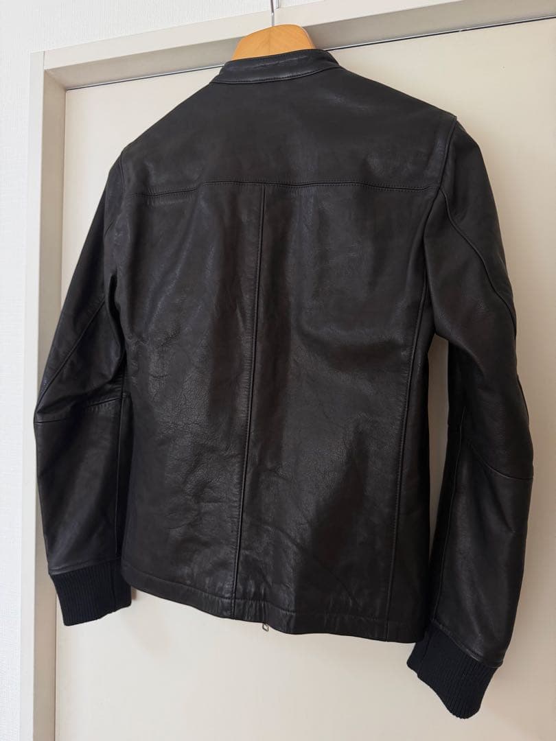 【名作希少サイズ3】ラウンジリザード 牛革シングルライダース黒 シンサレート中綿