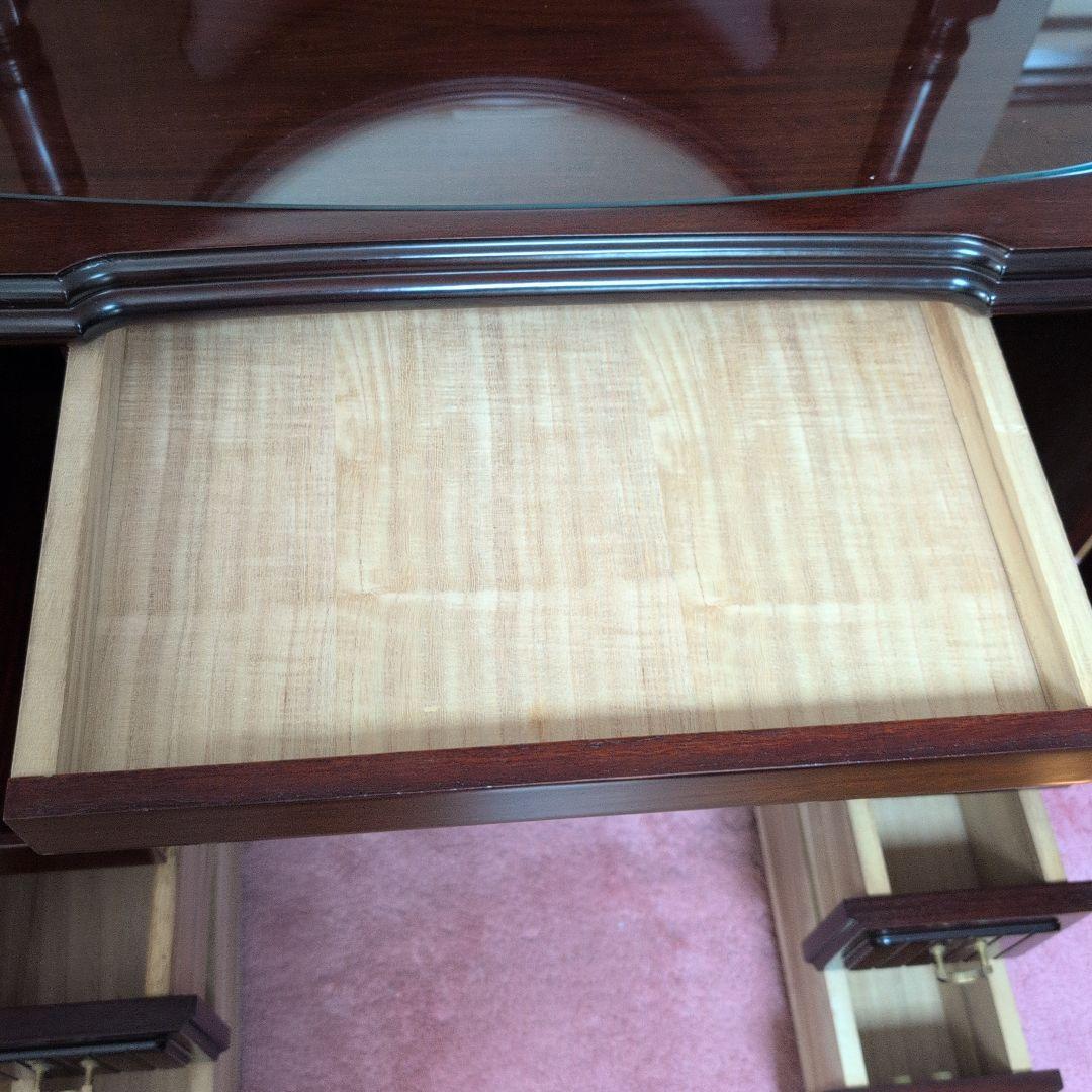 ダークブラウン ドレッサー・ミエミラー最高級銅引鏡　鏡台　美品 椅子別売り