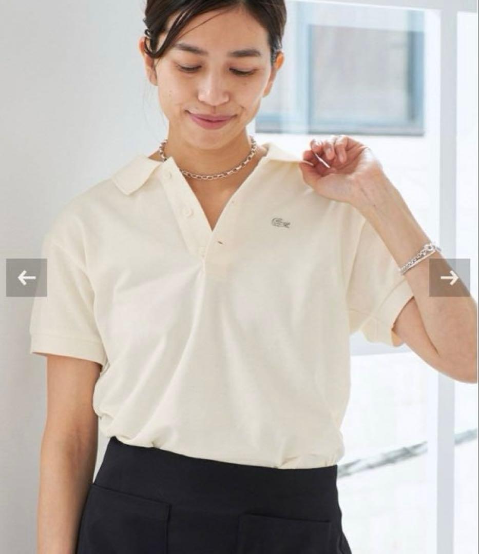 IENA LACOSTE 別注 ポロシャツ　ナチュラル　34