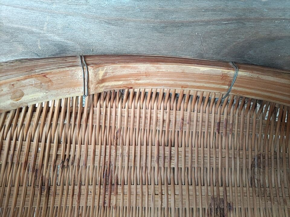 昭和レトロ　竹かご　竹細工　片口ざる　古道具