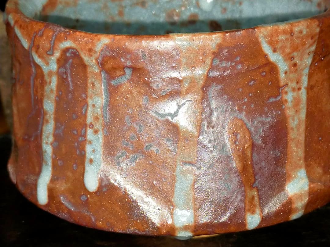 ♥美濃焼♥　鼠志野　志野　茶碗　在銘　茶道具　骨董　古玩　アンティーク