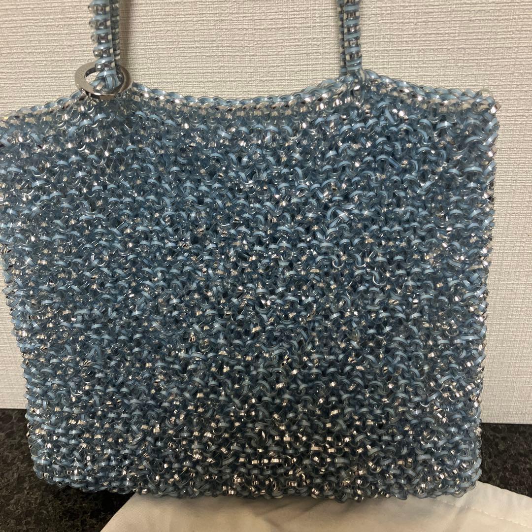 アンテプリマ　ワイヤーバッグ　水色　ギャランティカードつき