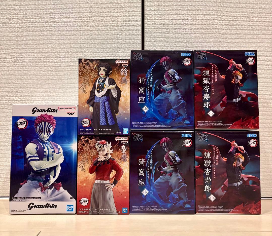 鬼滅の刃 フィギュア 煉獄杏寿郎,猗窩座,童磨,獪岳 7体セット