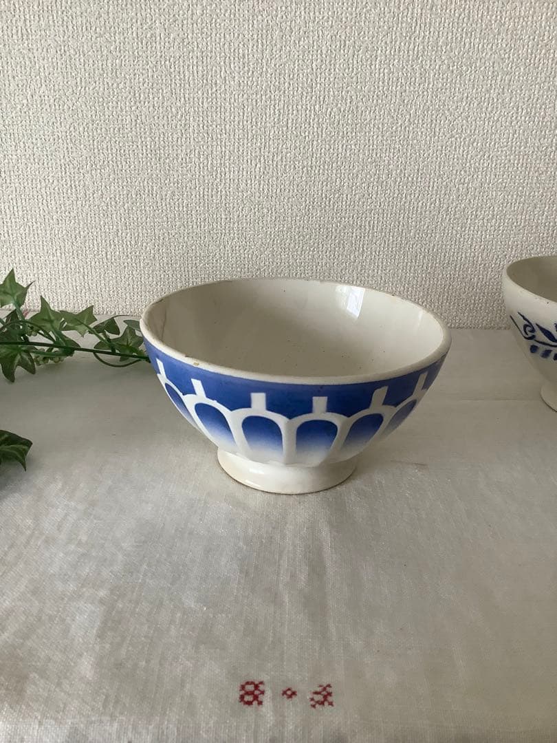 フランスアンティーク　カフェオレボウル　セット　digoin リュネヴィル