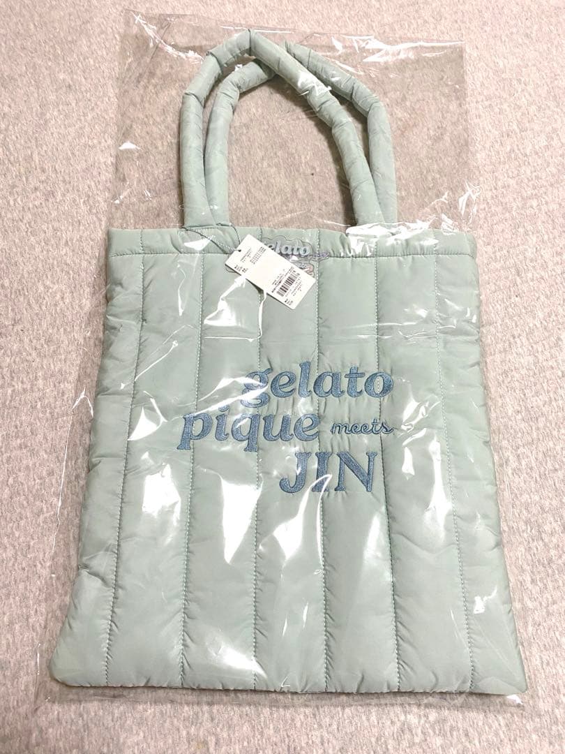 BTS JIN ジェラートピケ　QUILTING TOTE BAG (MINT)
