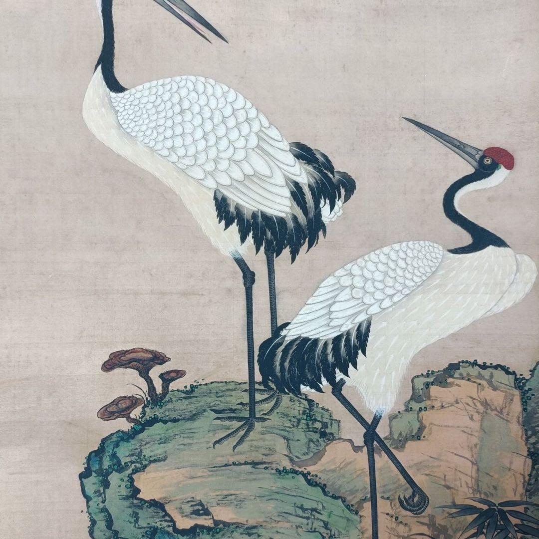 邹一桂「蟠桃図」三尺中堂掛け軸 付属封筒・証明書付 77×175cm