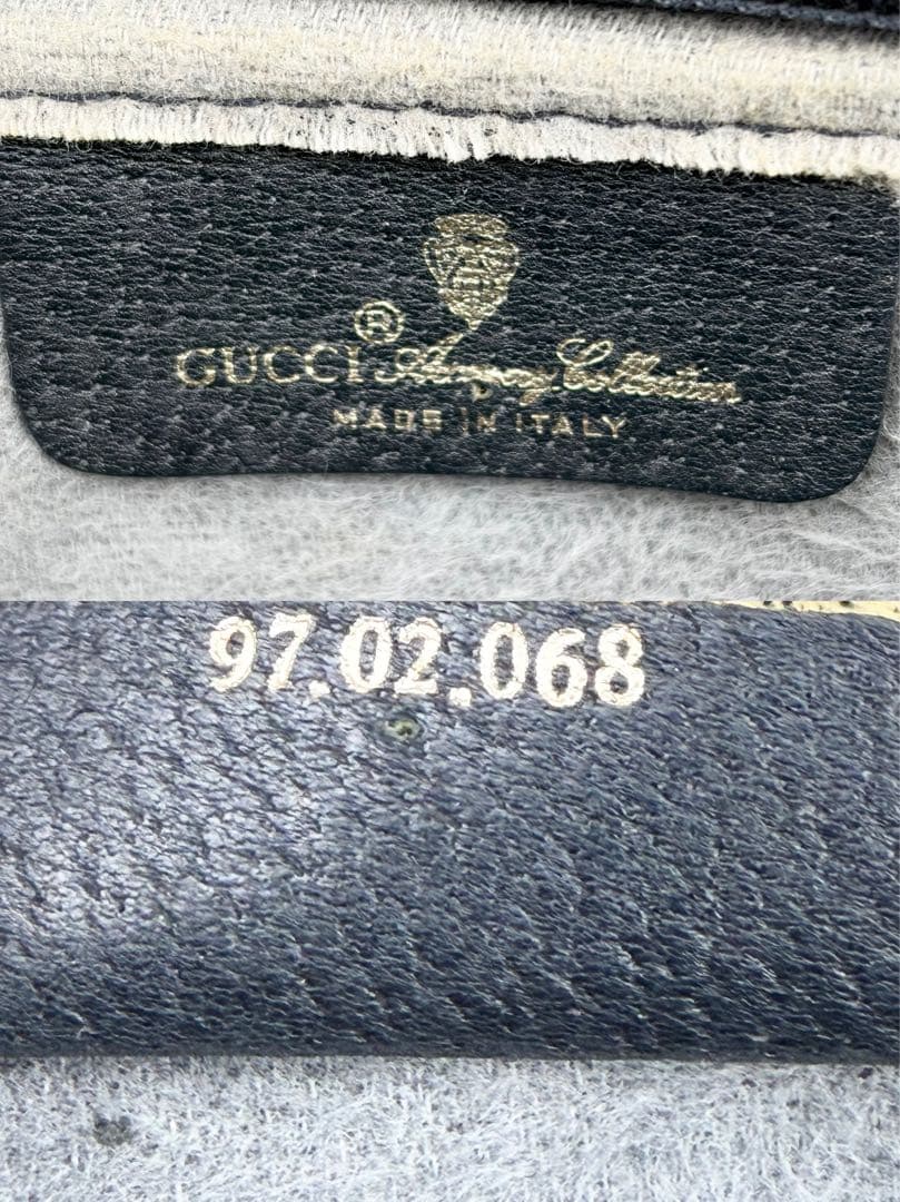 【美品】オールドグッチ GGスプリーム ロゴ金具 ショルダーバッグ ネイビー