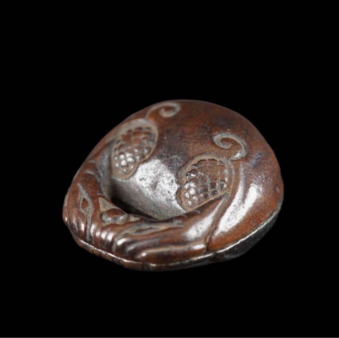 時代 古銅 木魚形 香合 茶道具 古美術