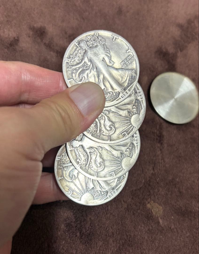 シルバーイーグル　シェルセット　銀貨　　手品　マジック　希少　激レア
