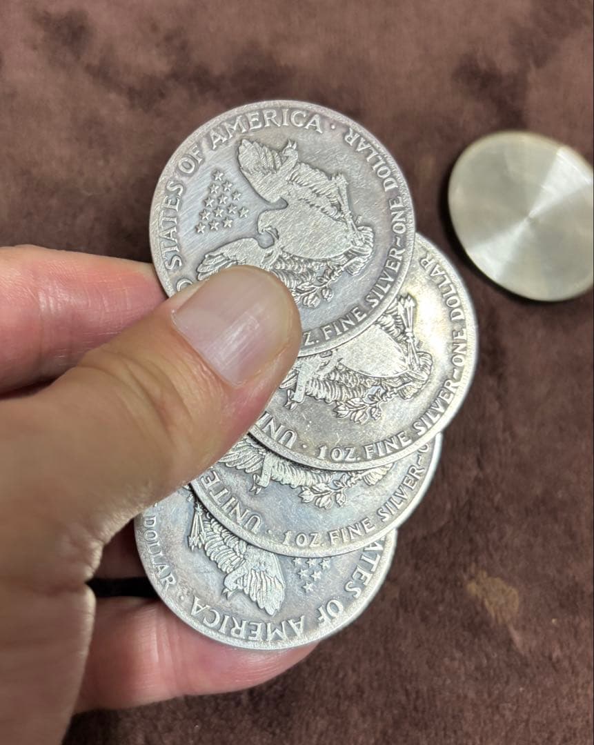 シルバーイーグル　シェルセット　銀貨　　手品　マジック　希少　激レア