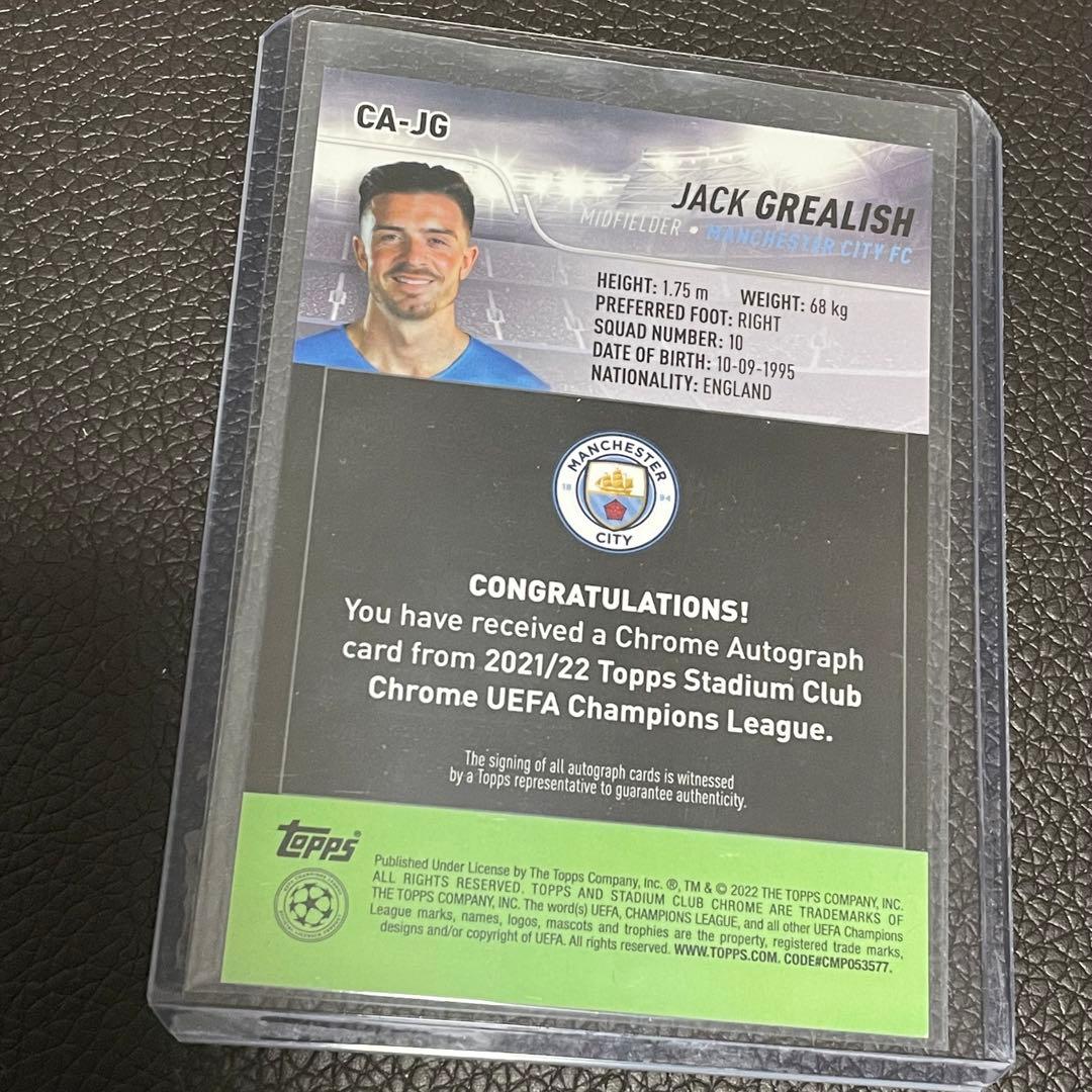 来日マンチェスターシティ グリーリッシュ 直筆サイン TOPPS オートグラフ