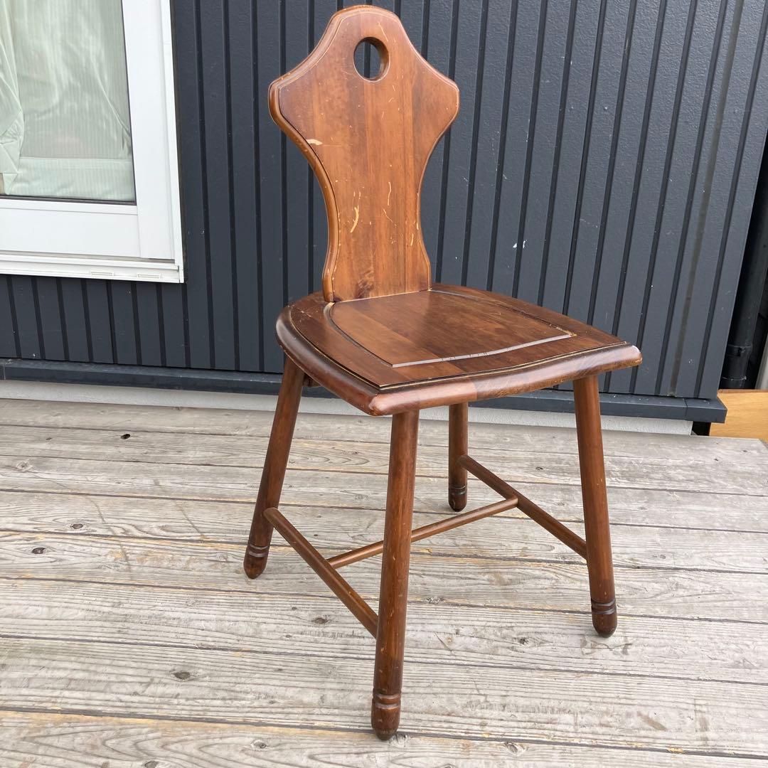 ② アンティーク 北欧レトロ 装飾 木製椅子 チャーチチェア ダイニングチェア