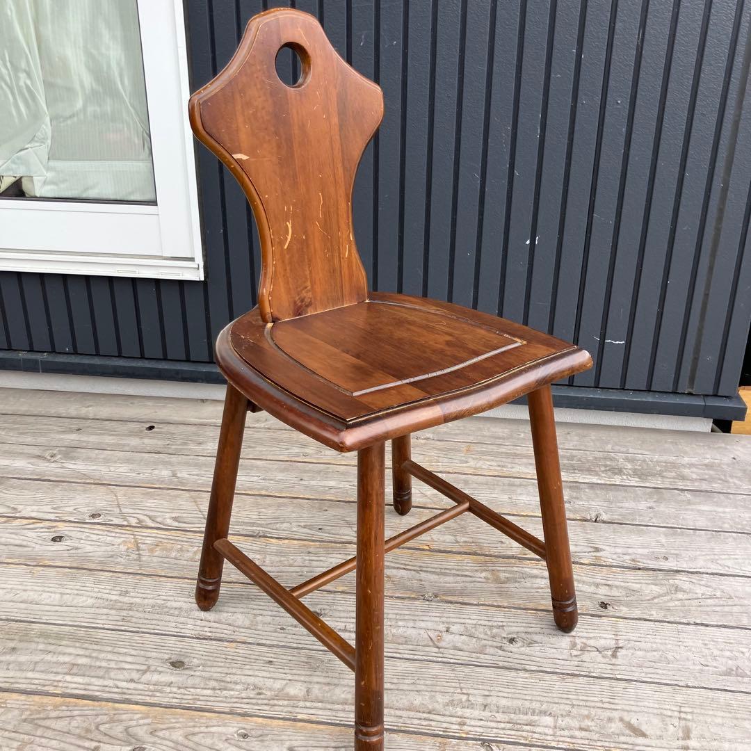 ② アンティーク 北欧レトロ 装飾 木製椅子 チャーチチェア ダイニングチェア
