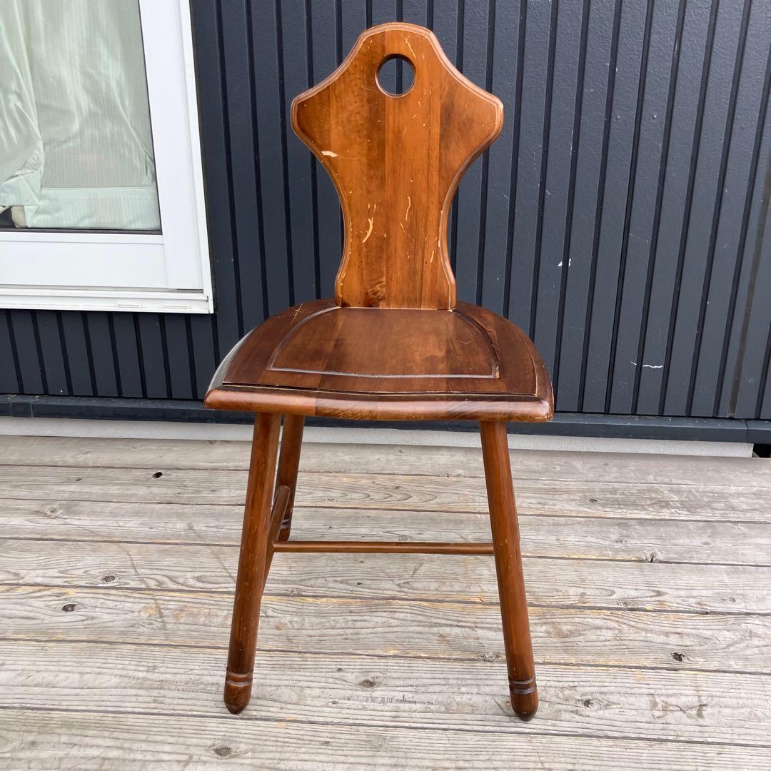 ② アンティーク 北欧レトロ 装飾 木製椅子 チャーチチェア ダイニングチェア