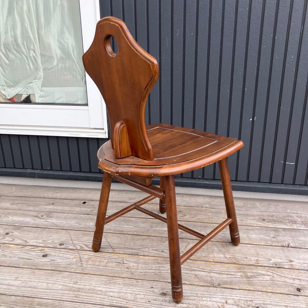 ② アンティーク 北欧レトロ 装飾 木製椅子 チャーチチェア ダイニングチェア