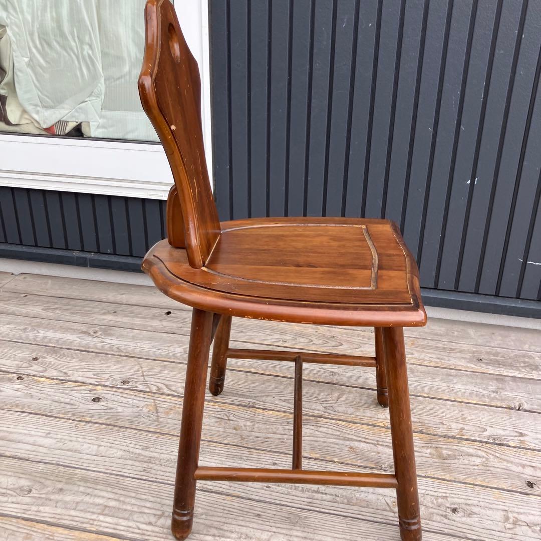 ② アンティーク 北欧レトロ 装飾 木製椅子 チャーチチェア ダイニングチェア