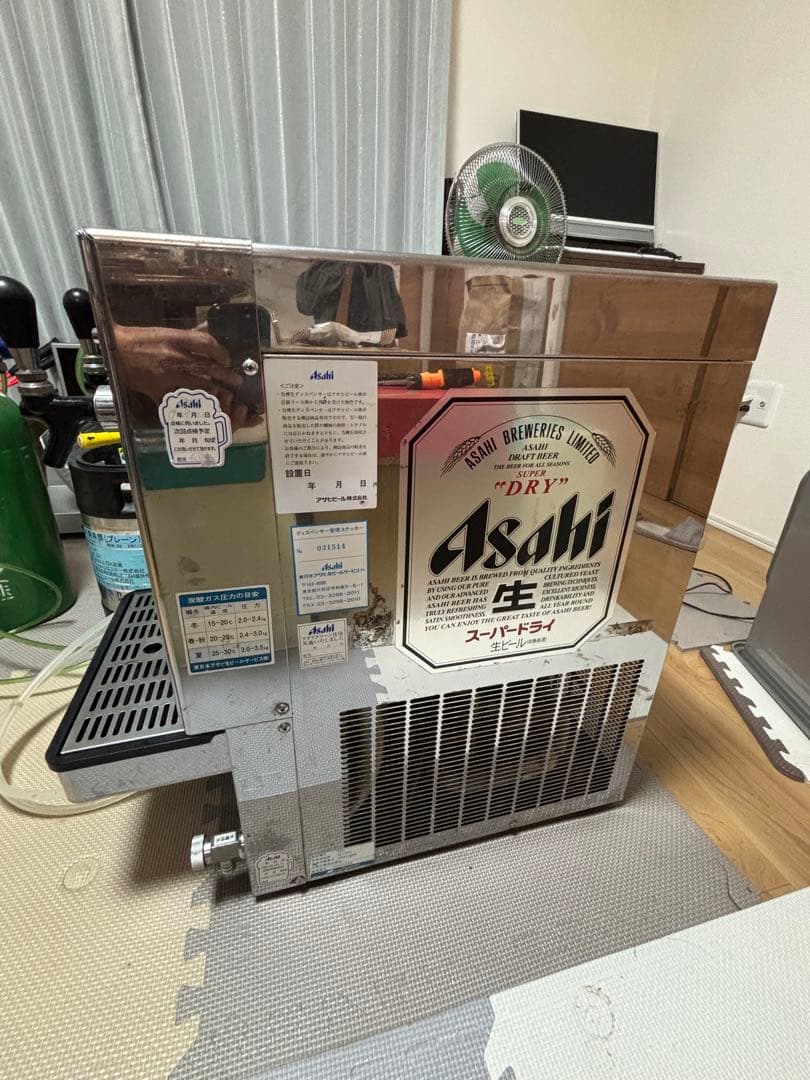 アサヒビールサーバー　ビール樽容器 液化碳酸ガス容器セット